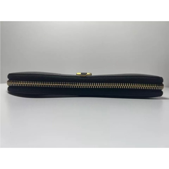 Authentic Saint Laurent Paris Classic  Zip  Black Continental Leather Wallet - Picture 5 of 14